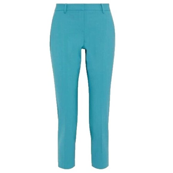 NWT Theory Treeca in Teal Classic Suit Stretch Wool Ankle Pants 00 - Picture 1 of 6